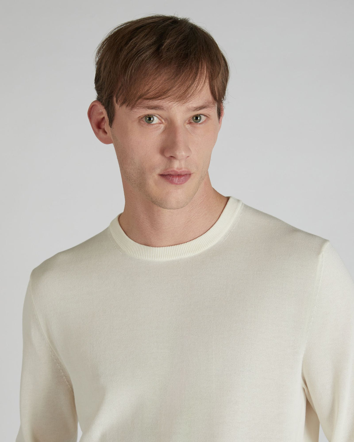 Zanone - Slim-fit cotton crêpe crewneck jumper - milk