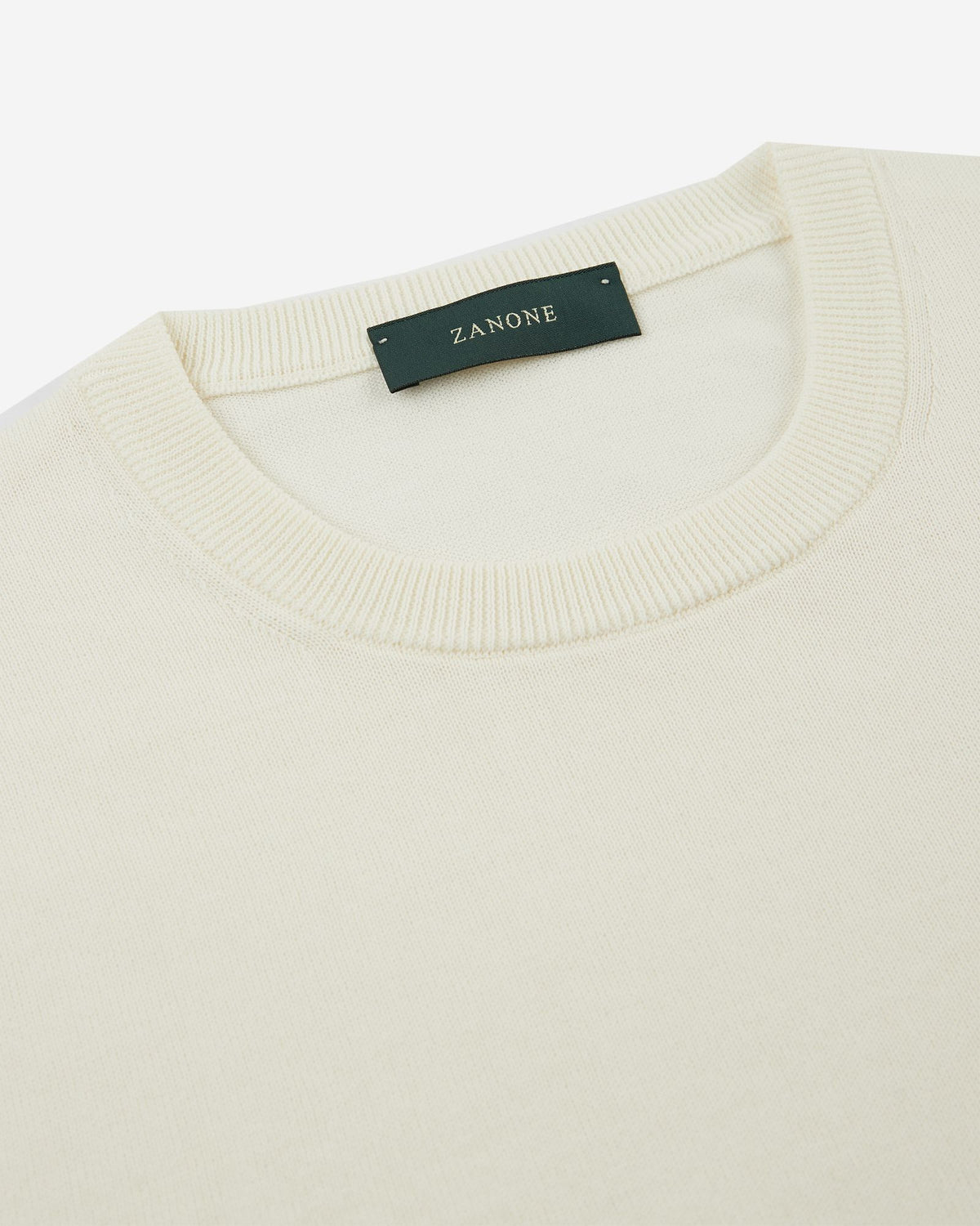 Zanone - Slim-fit cotton crêpe crewneck jumper - milk