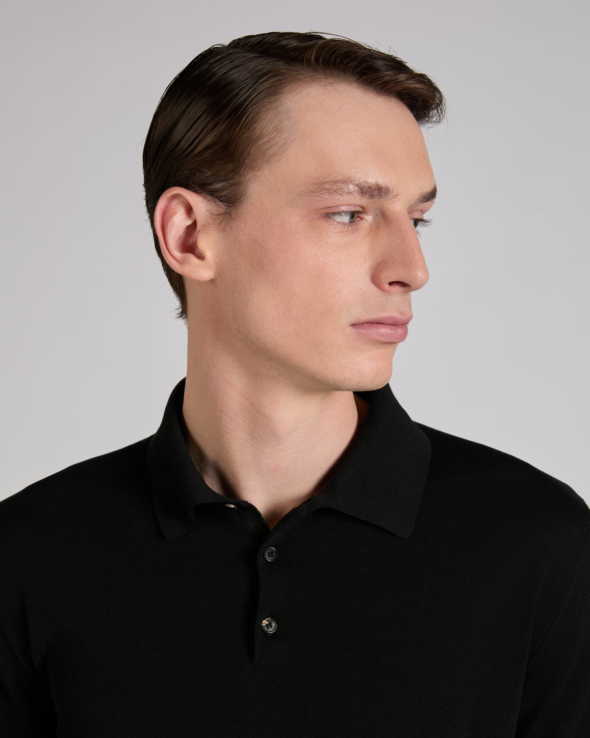 Polo slim fit en coton et soie