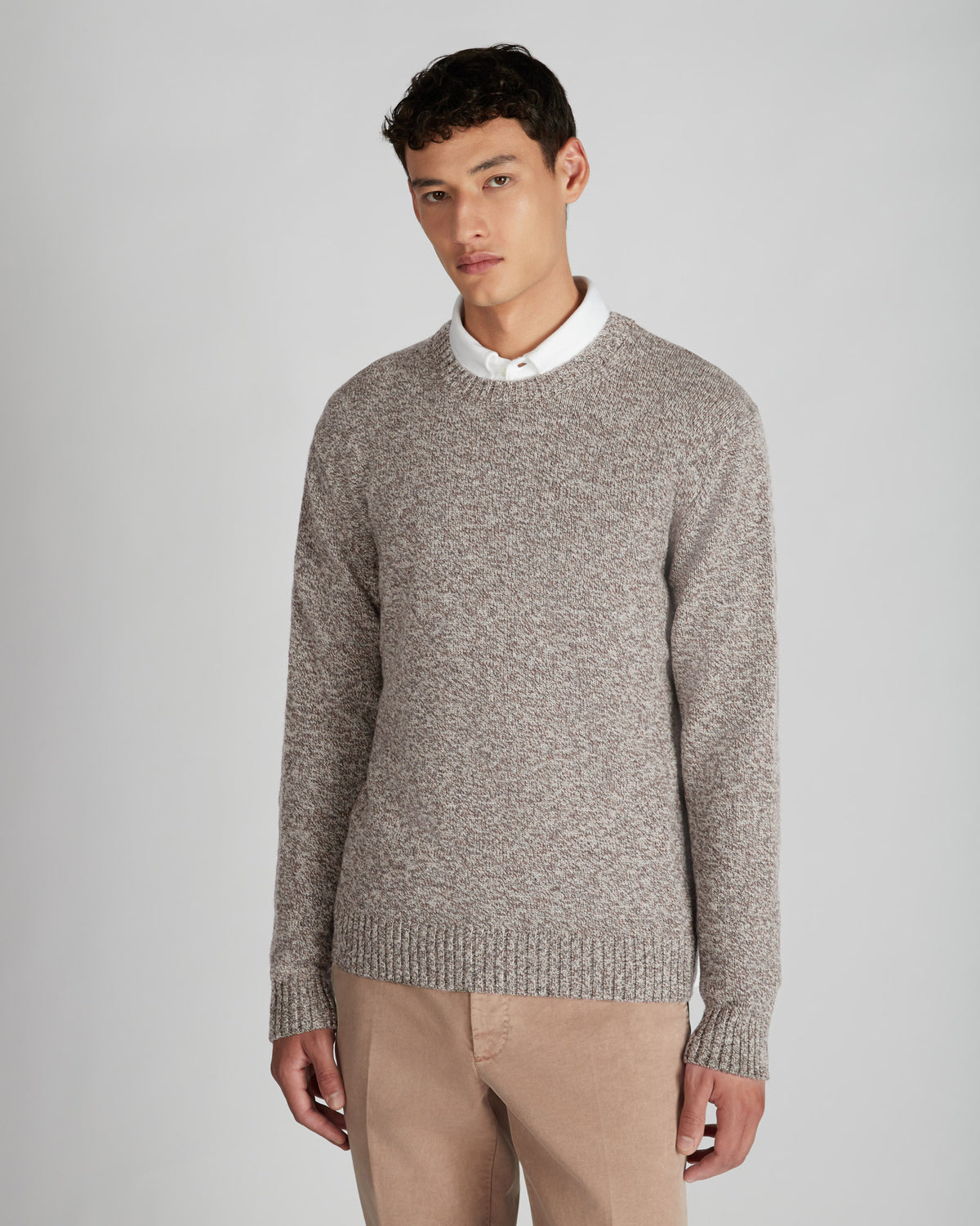 Rundhalspullover Slim Fit aus Geelong-Wolle