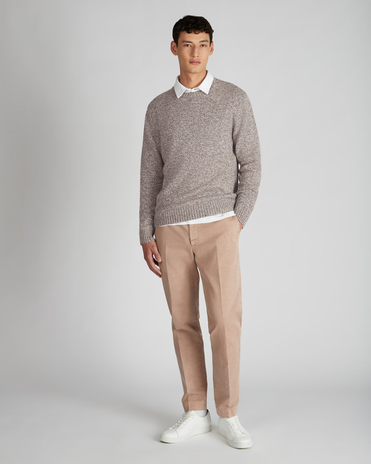 Rundhalspullover Slim Fit aus Geelong-Wolle