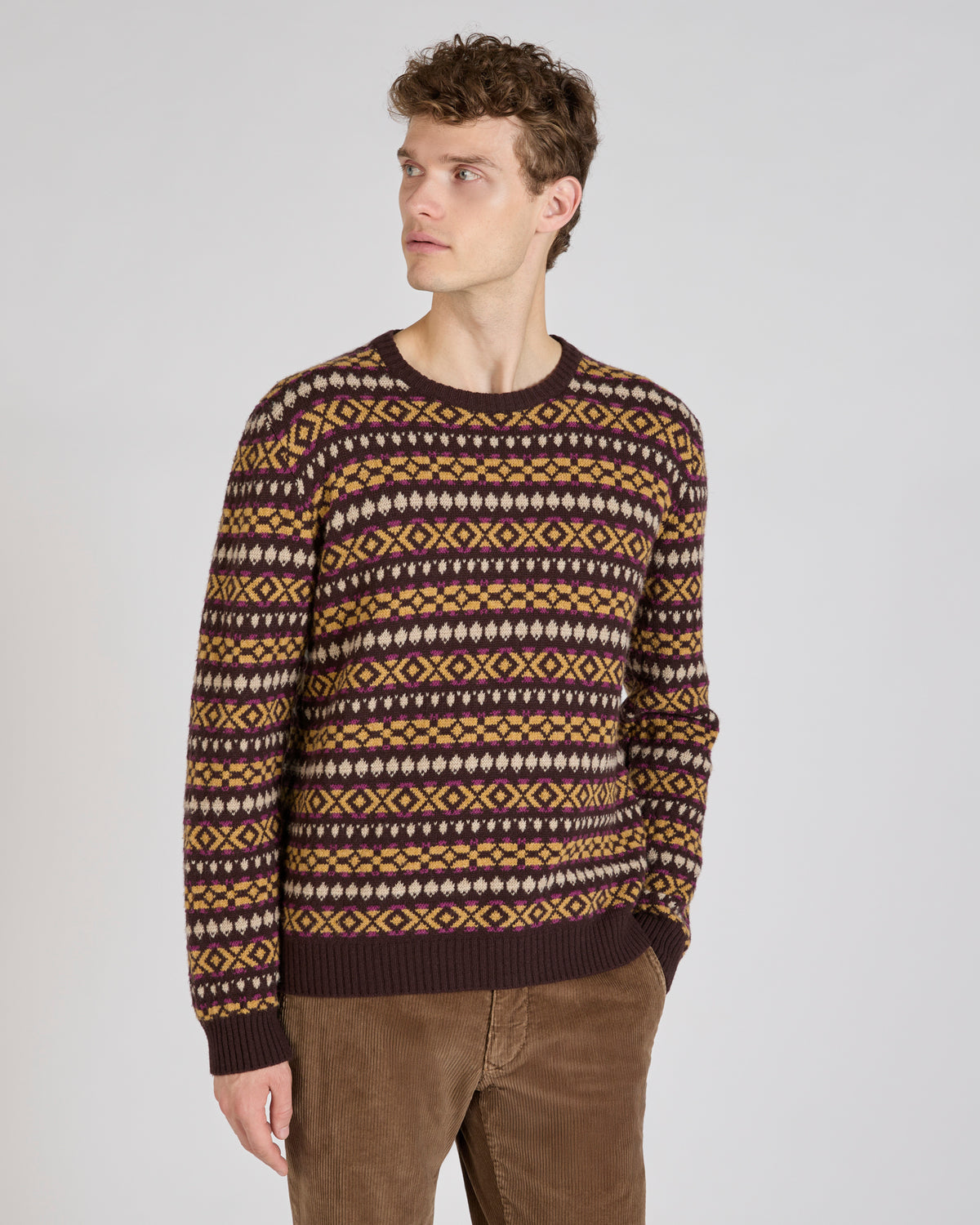 Slim fit Geelong wool crew neck sweater