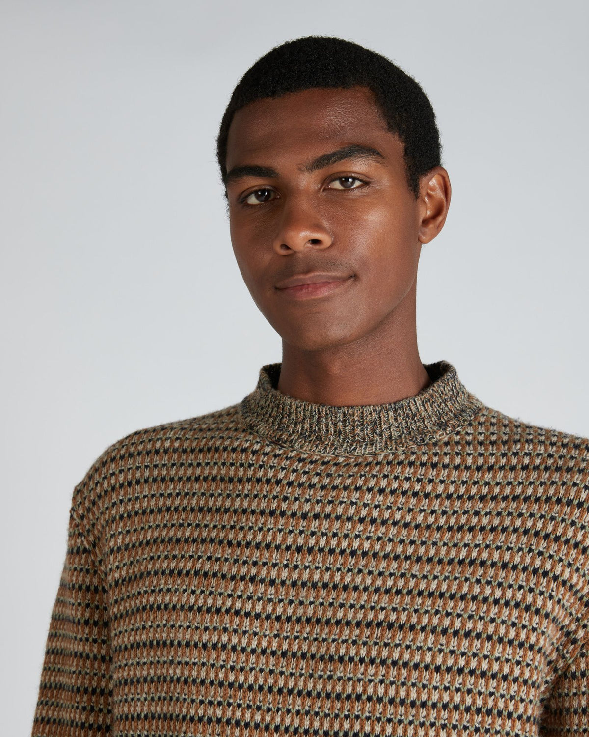 Zanone - Slim fit Geelong wool crew neck sweater - beige + sage + camel + blue