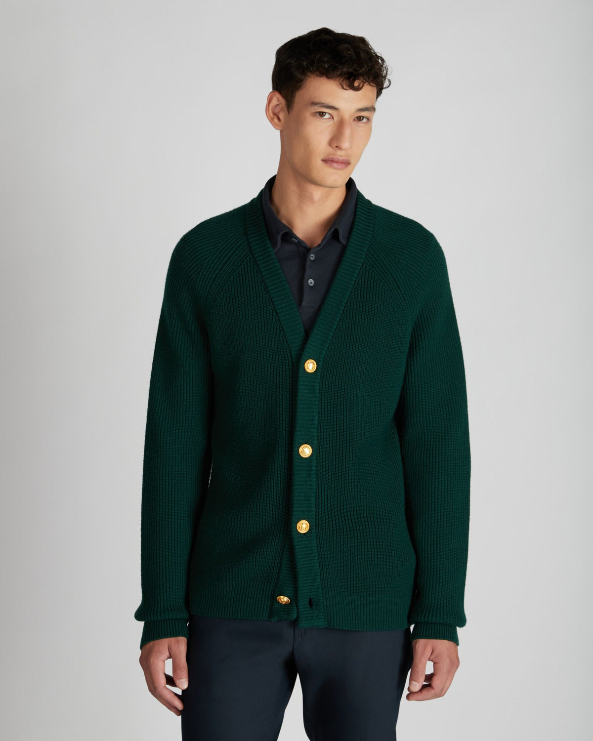 Slim fit wool cardigan