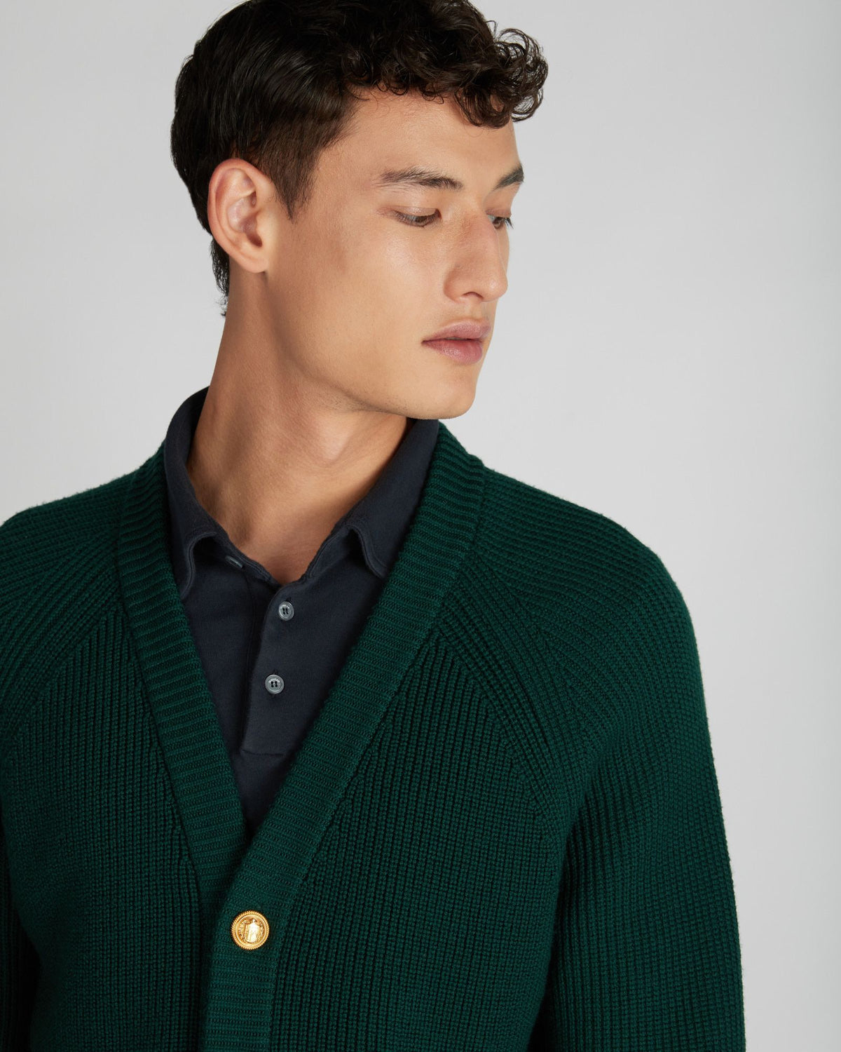 Slim fit wool cardigan