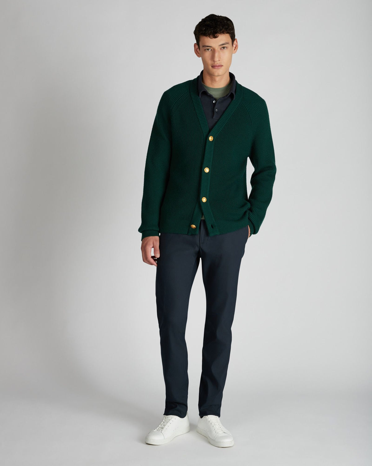 Slim fit wool cardigan