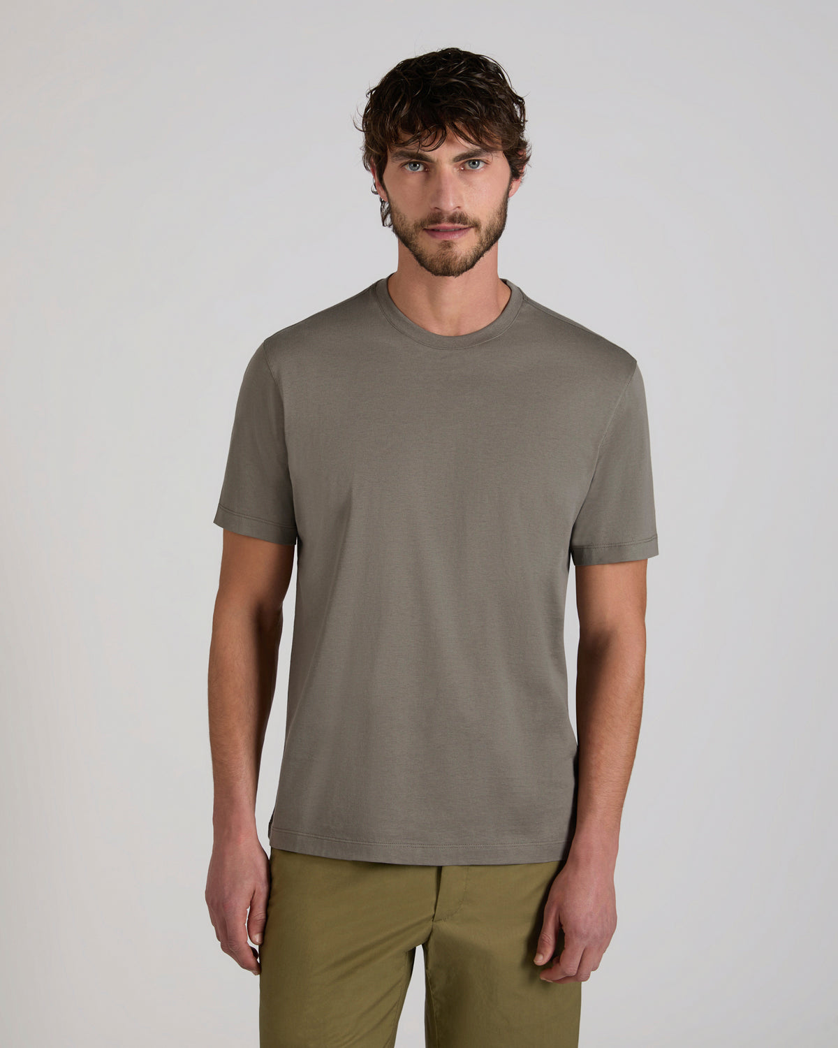 Slim fit cotton and silk jersey T-shirt