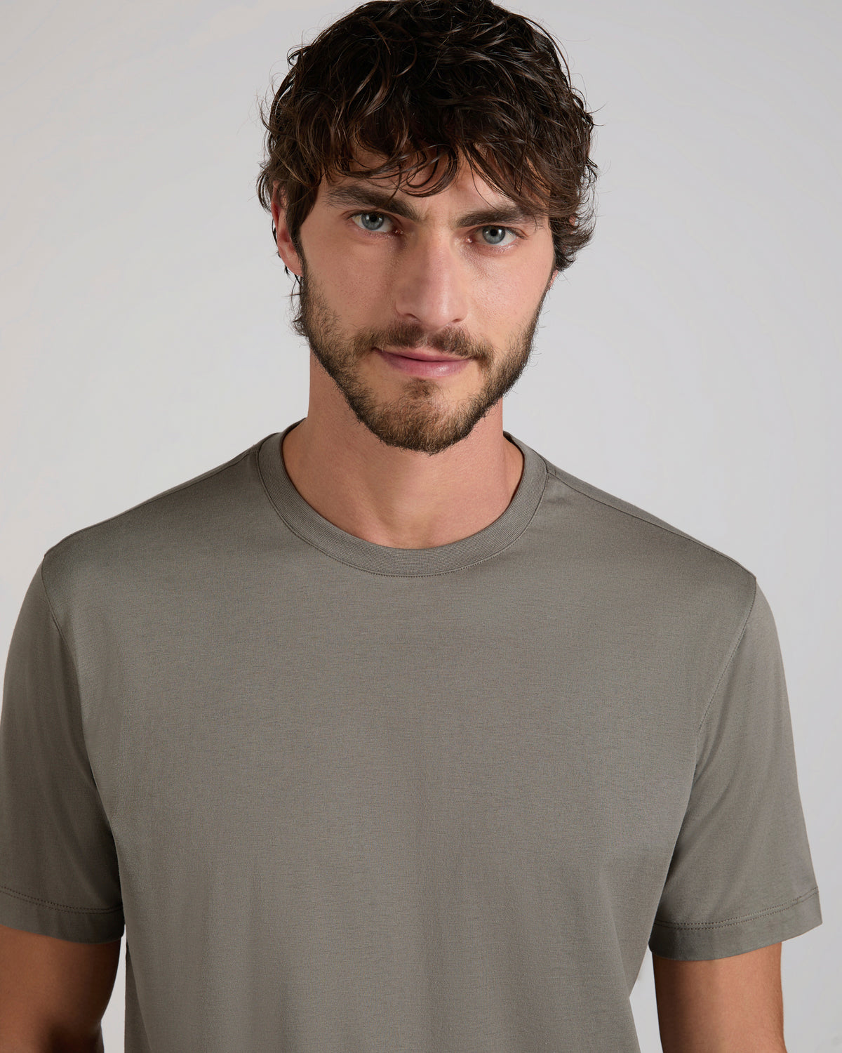 Slim fit cotton and silk jersey T-shirt