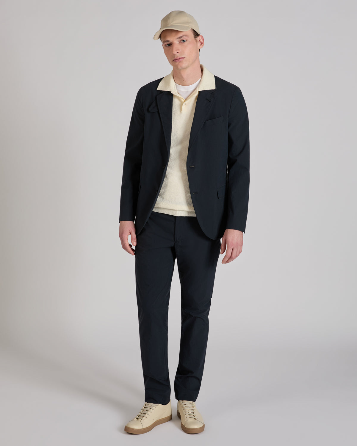 Slim fit bouclé cotton polo shirt