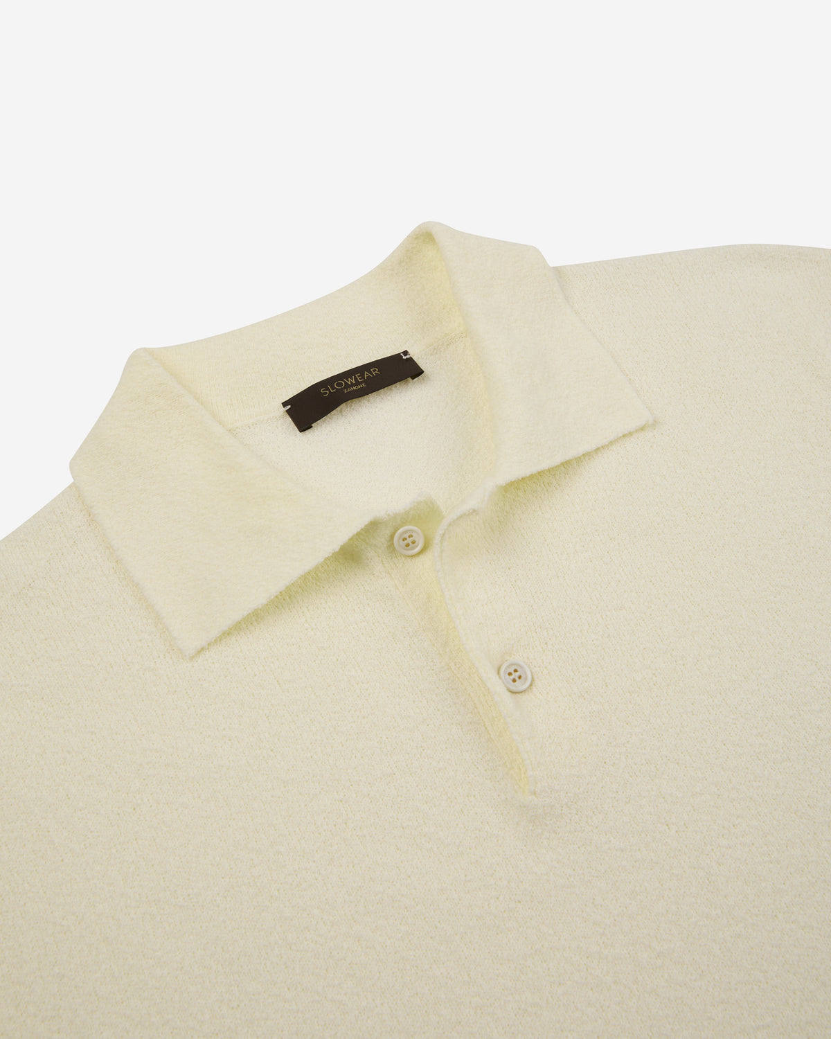 Slim fit bouclé cotton polo shirt