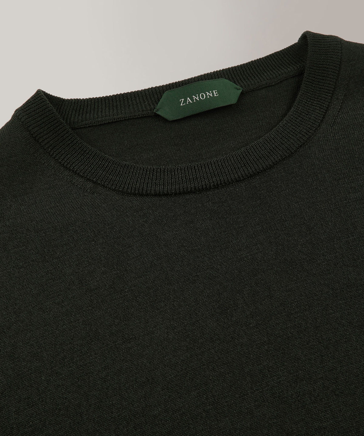 Zanone - Slim-fit crew-neck sweater in certified Flexwool - zanone green