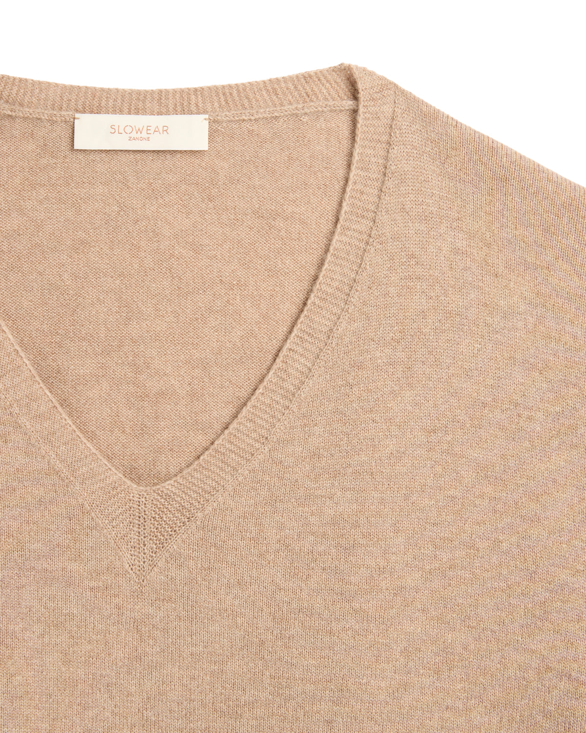 Wide fit wool and cashmere V-neck sweater