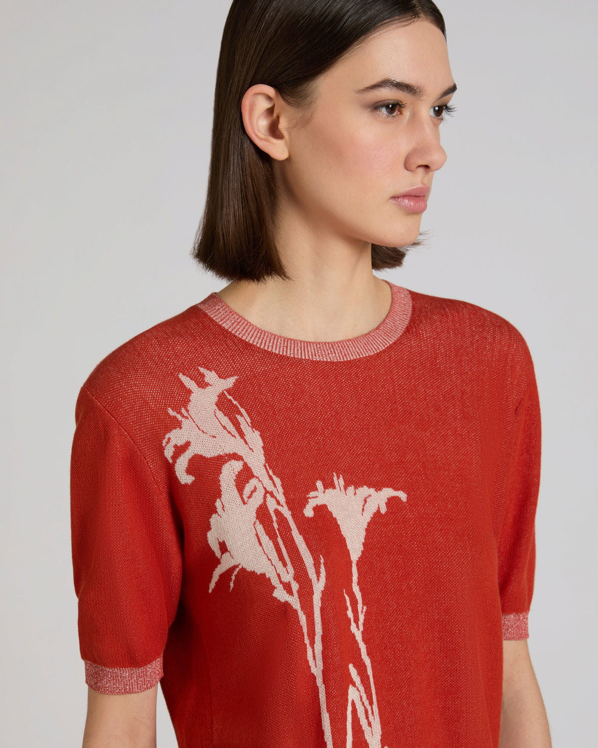 Regular Fit-Pullover aus Baumwollkrepp-Jacquard