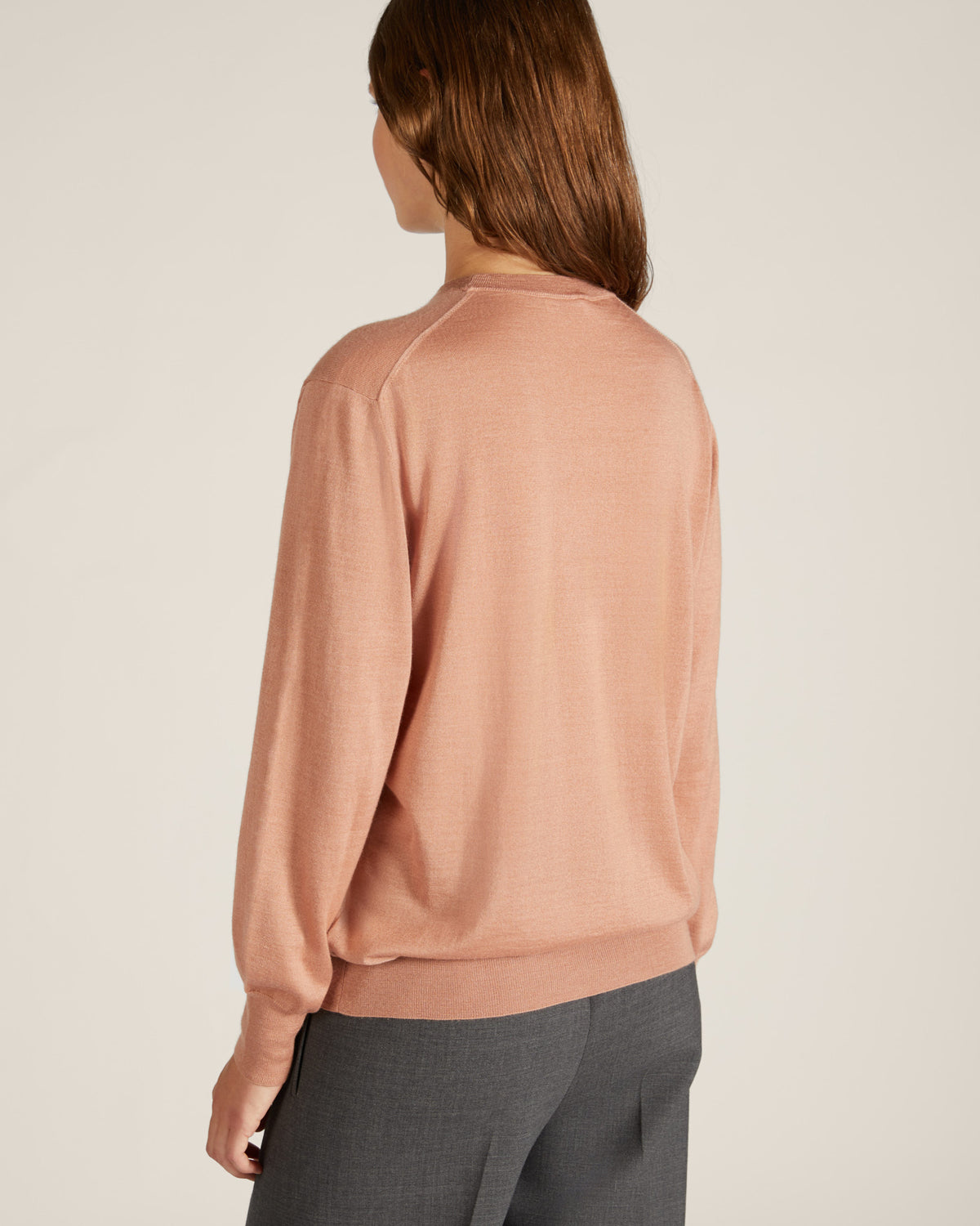 Slim fit cashmere and silk crew-neck sweater