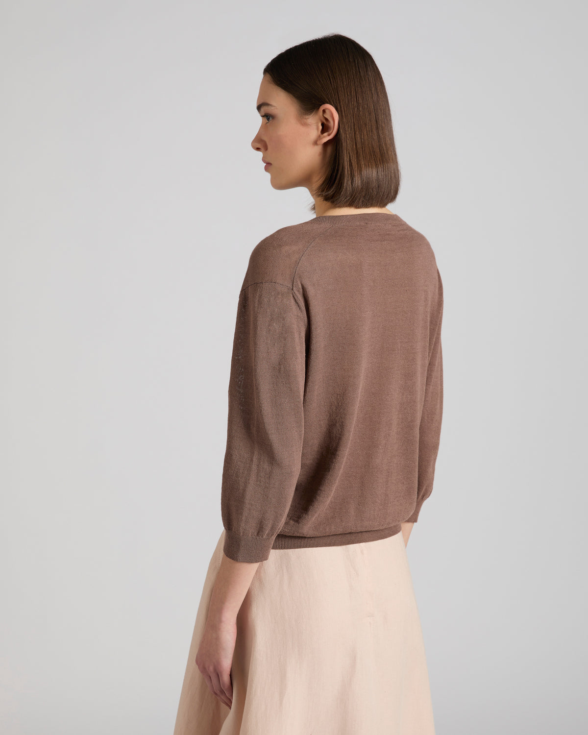 Regular fit shirt in linen and cotton