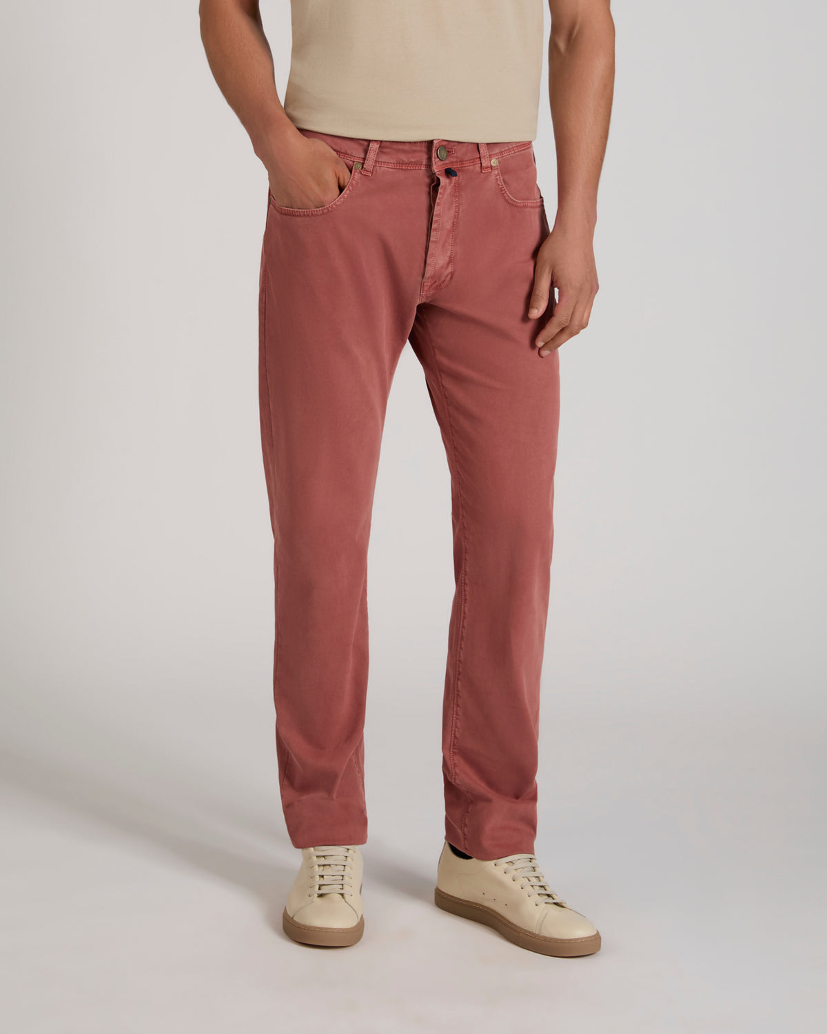 Hose Slim Fit mit fünf Taschen aus Stretch-Baumwoll-Tricotin