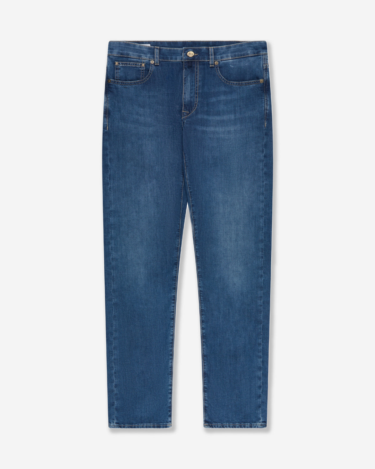 Slim fit stretch denim five-pocket trousers