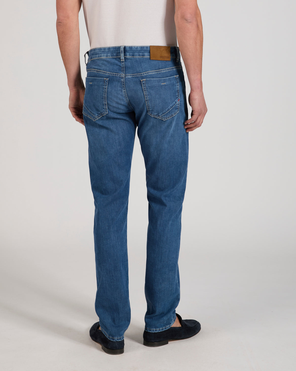 Slim fit stretch denim five-pocket trousers