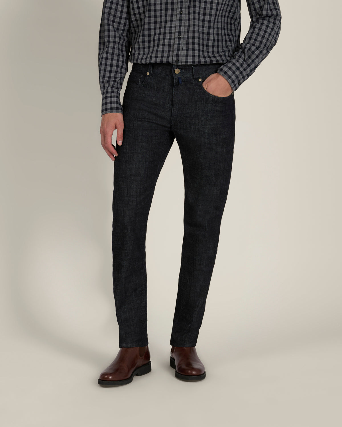Slim fit stretch denim fivepocket trousers