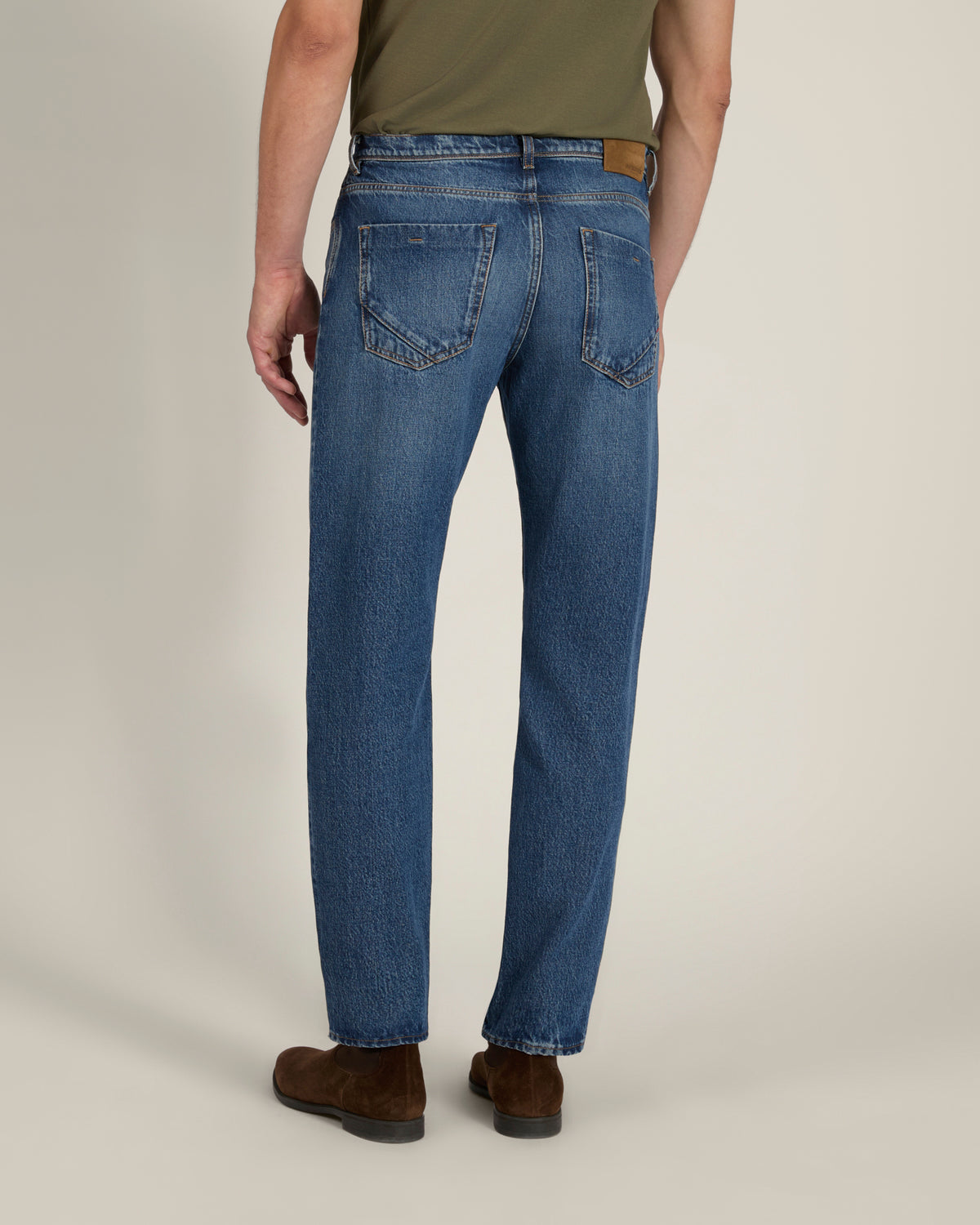 Tapered fit denim fivepocket trousers