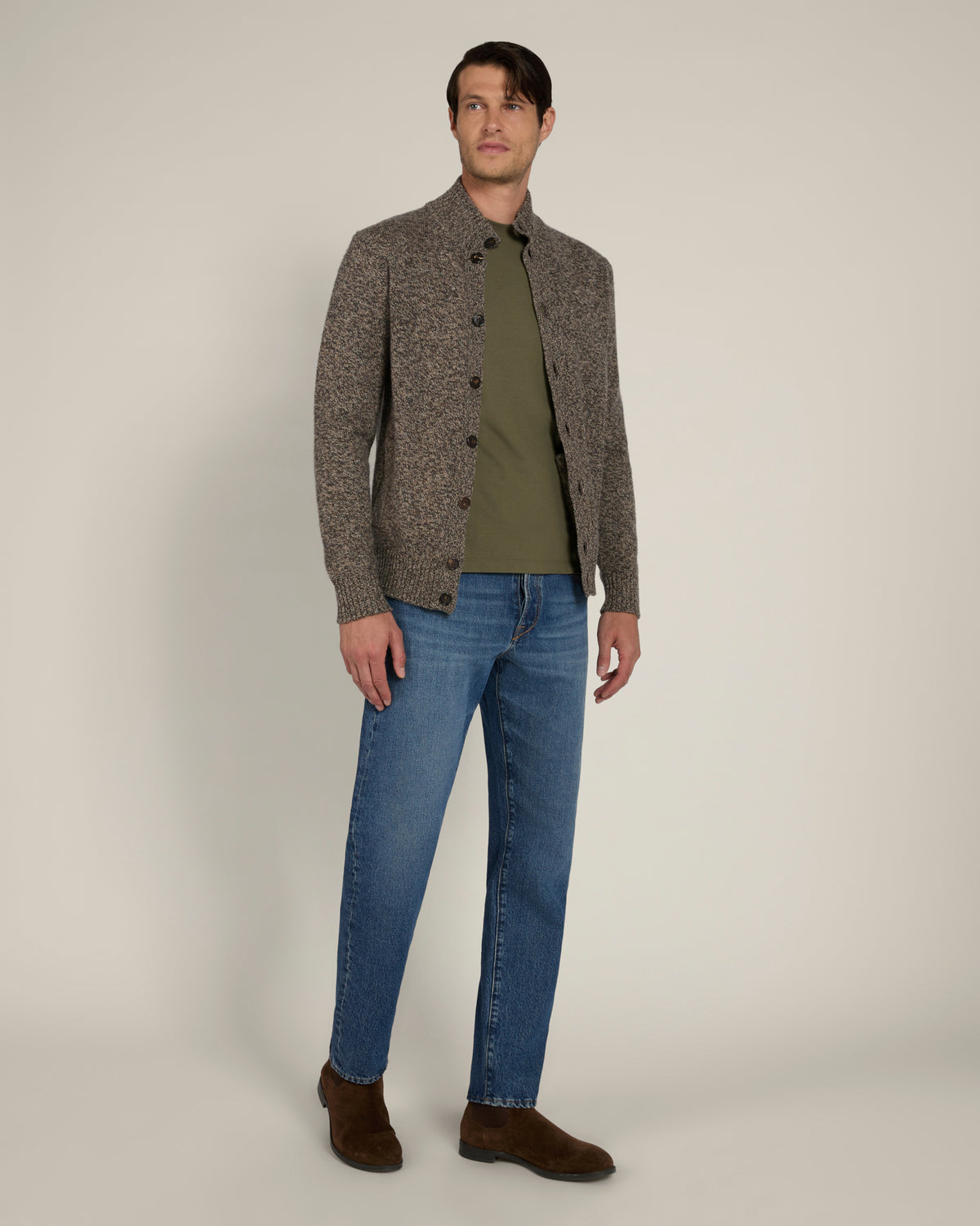 Tapered fit denim fivepocket trousers