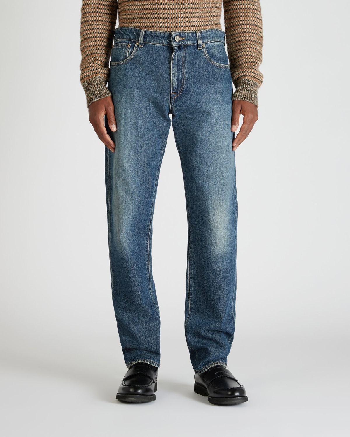 Incotex - Regular fit five-pocket cotton trousers - dark blue