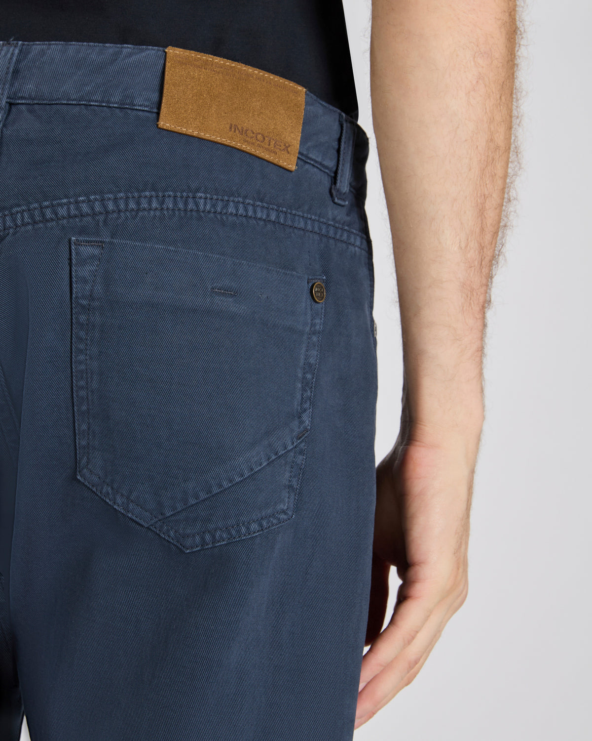 Slim-fit five-pocket trousers in cotton and cashmere