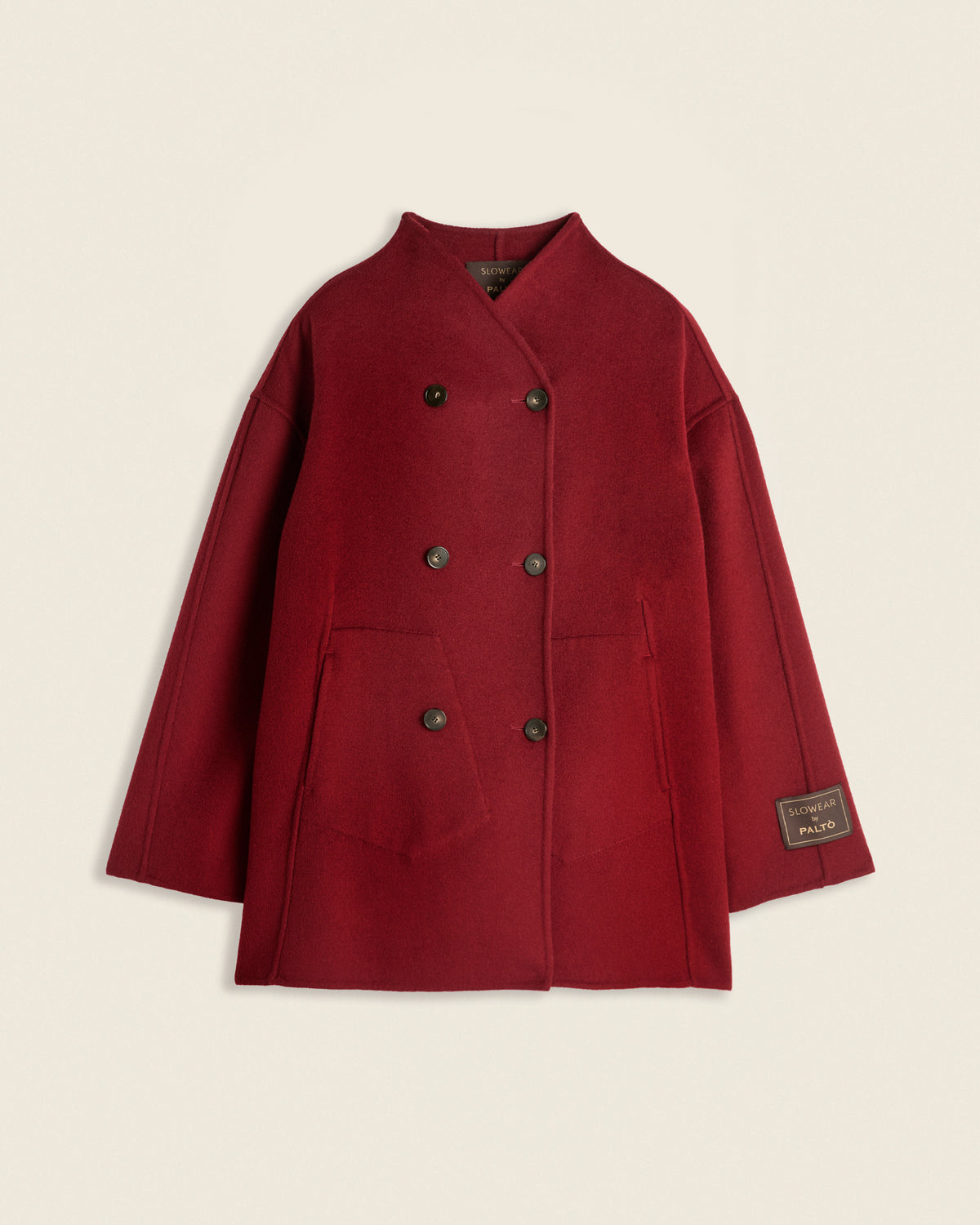 Oversized peacoat in double-faced wool
