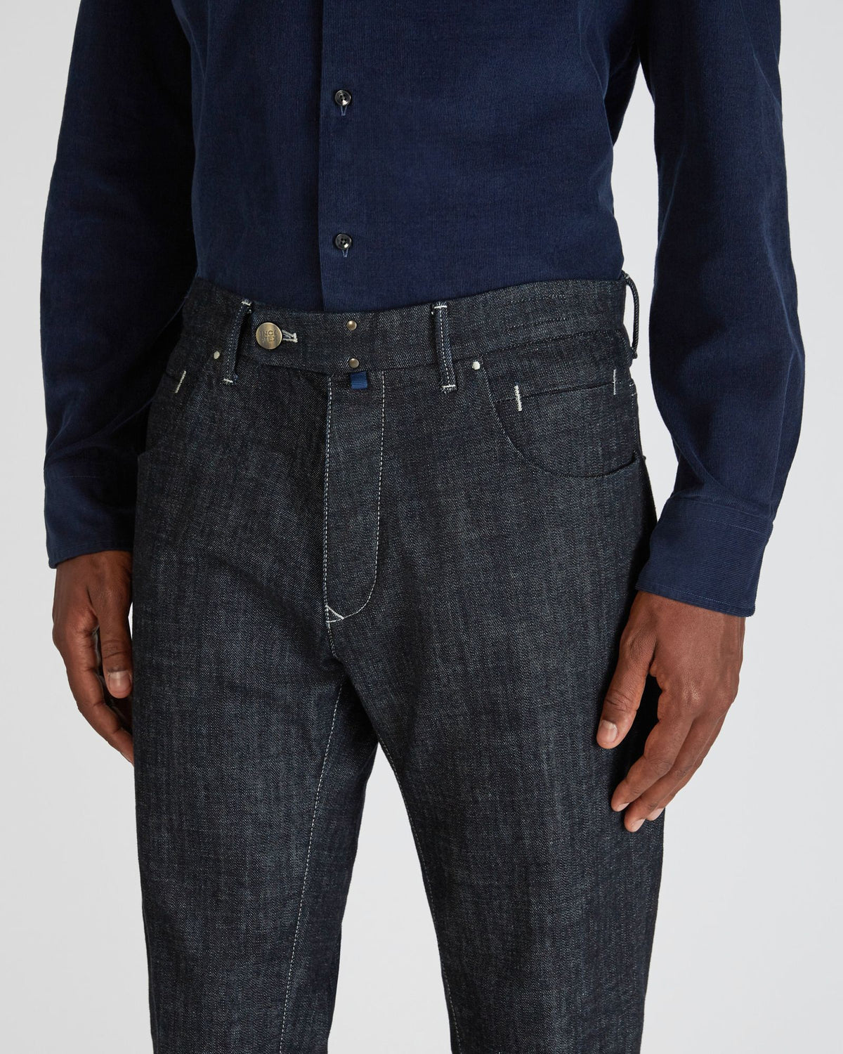 Incotex - Slim fit tailored trousers made of stretch denim - dark blue