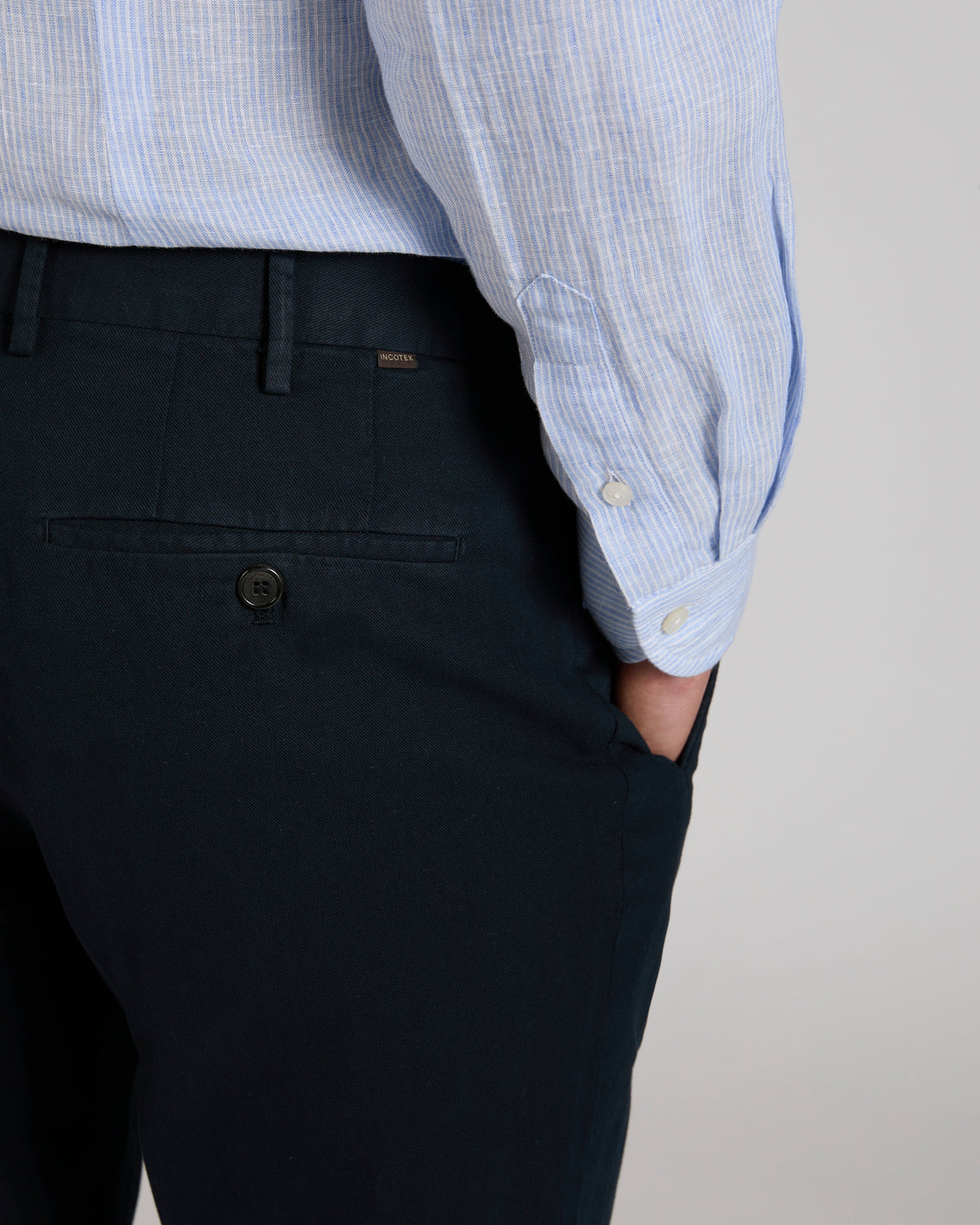 Tapered fit Chinolino ice crêpe trousers