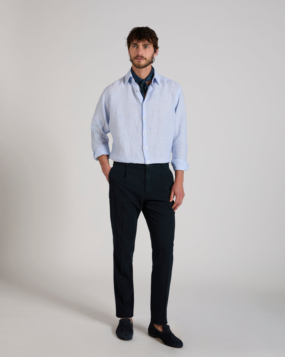 Tapered fit Chinolino ice crêpe trousers